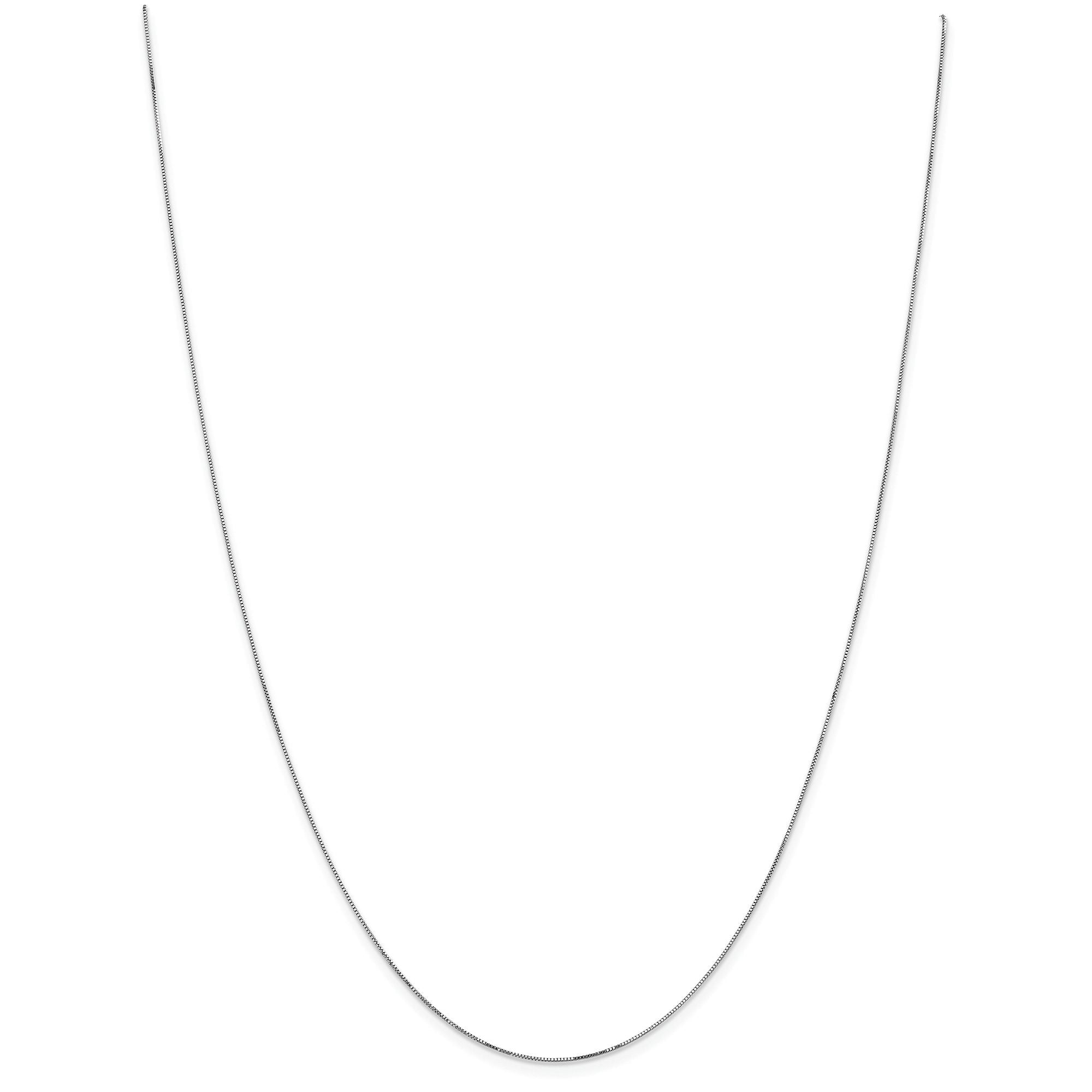 0.75MM Box Chain Necklace in 14K White Gold, 20" Length