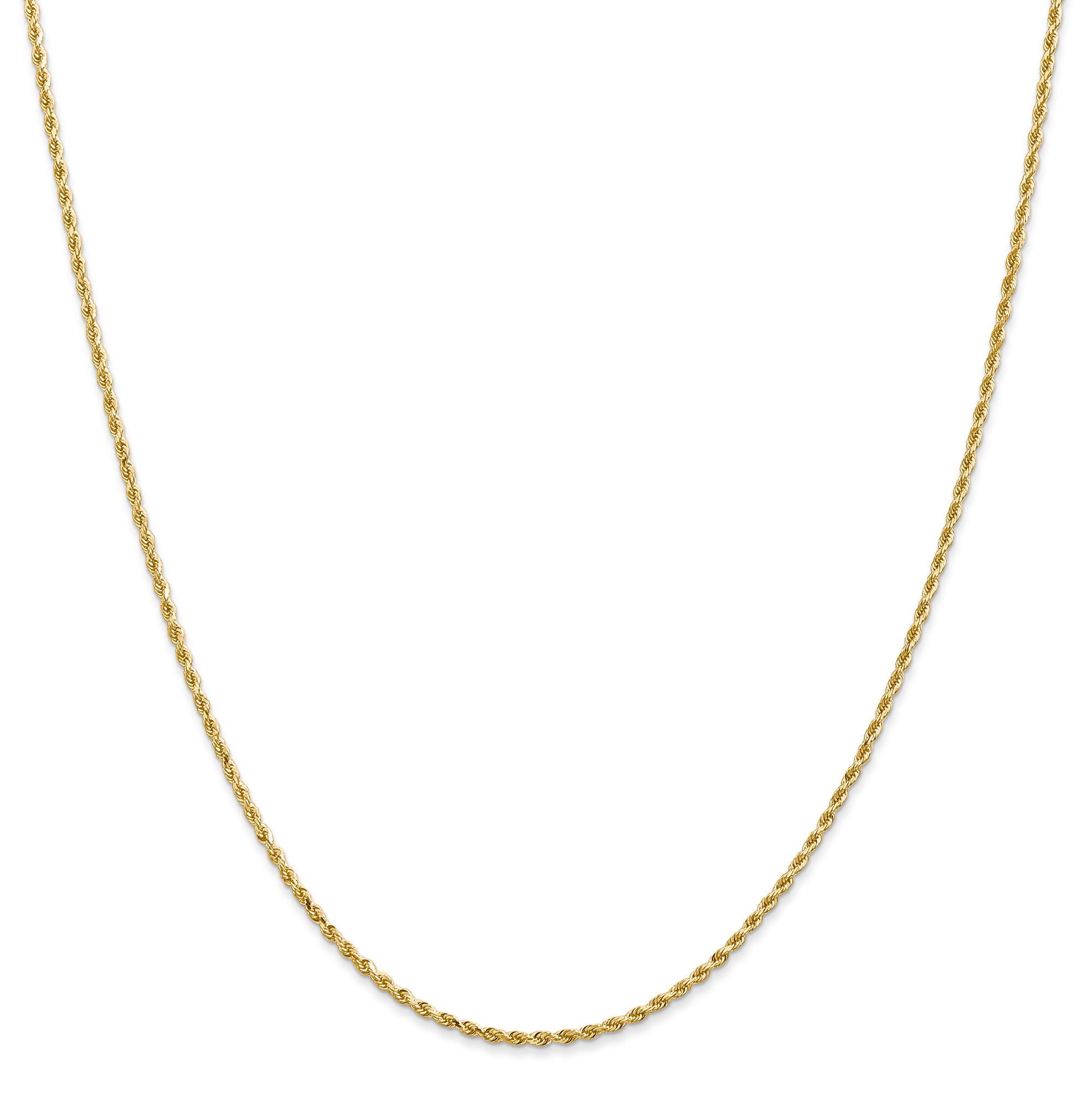 1.4MM Rope Chain Necklace in 14K Yellow Gold, 20" Length