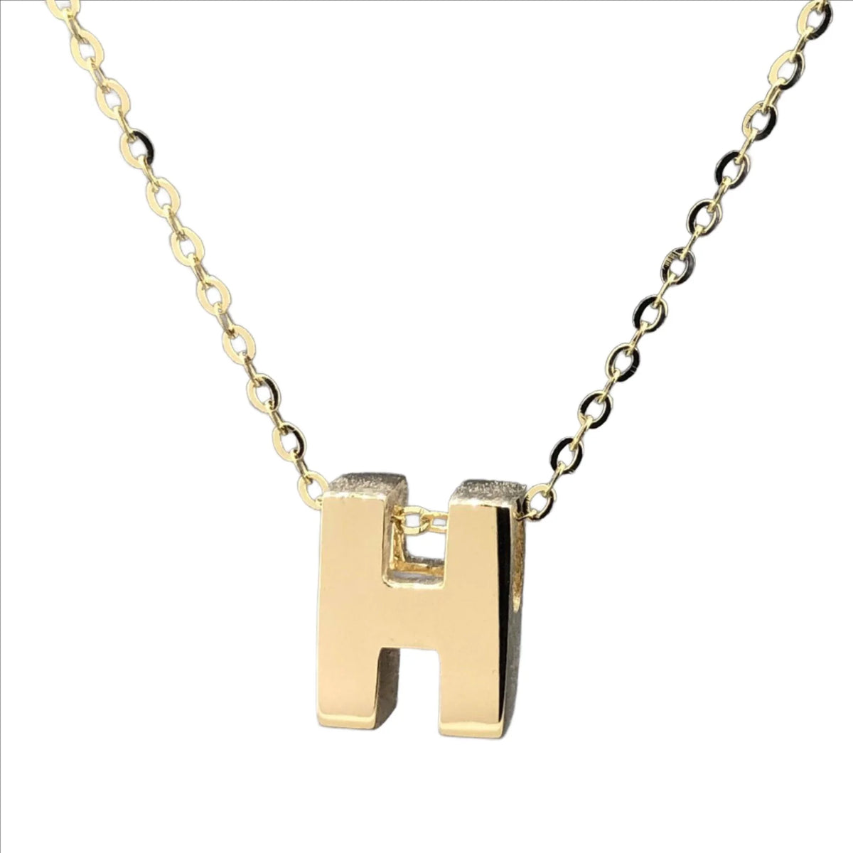 H Initial Pendant Necklace in 14K Yellow Gold