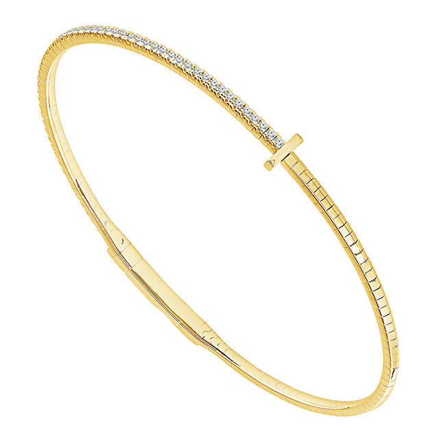 T-Bar Flex Diamond Bracelet in 14K Yellow Gold