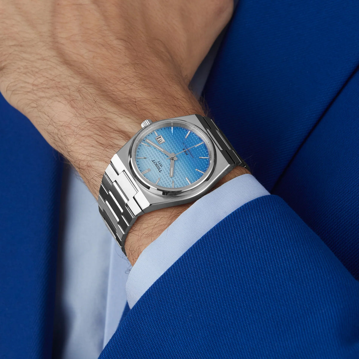 Tissot PRX Light Blue Gradient Dial Watch T1374071135101