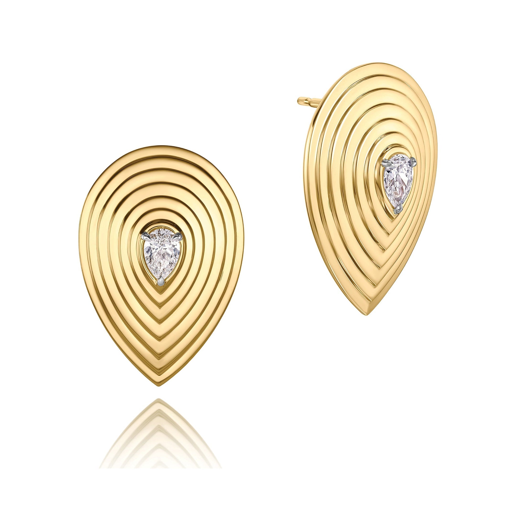 Phillips House Large Pear Diamond Layered Stud Earrings