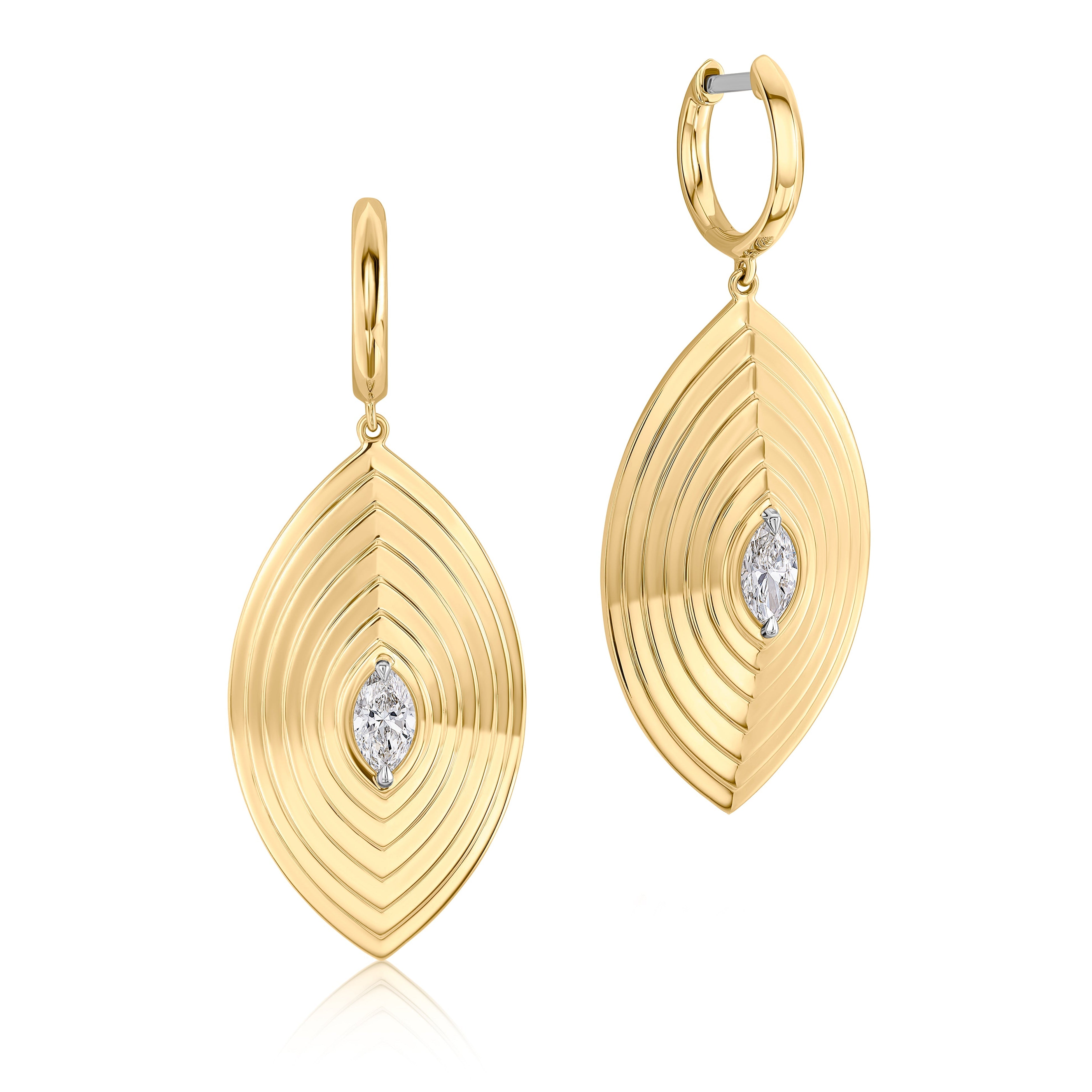 Phillips House Marquise Diamond Layered Huggie Earrings