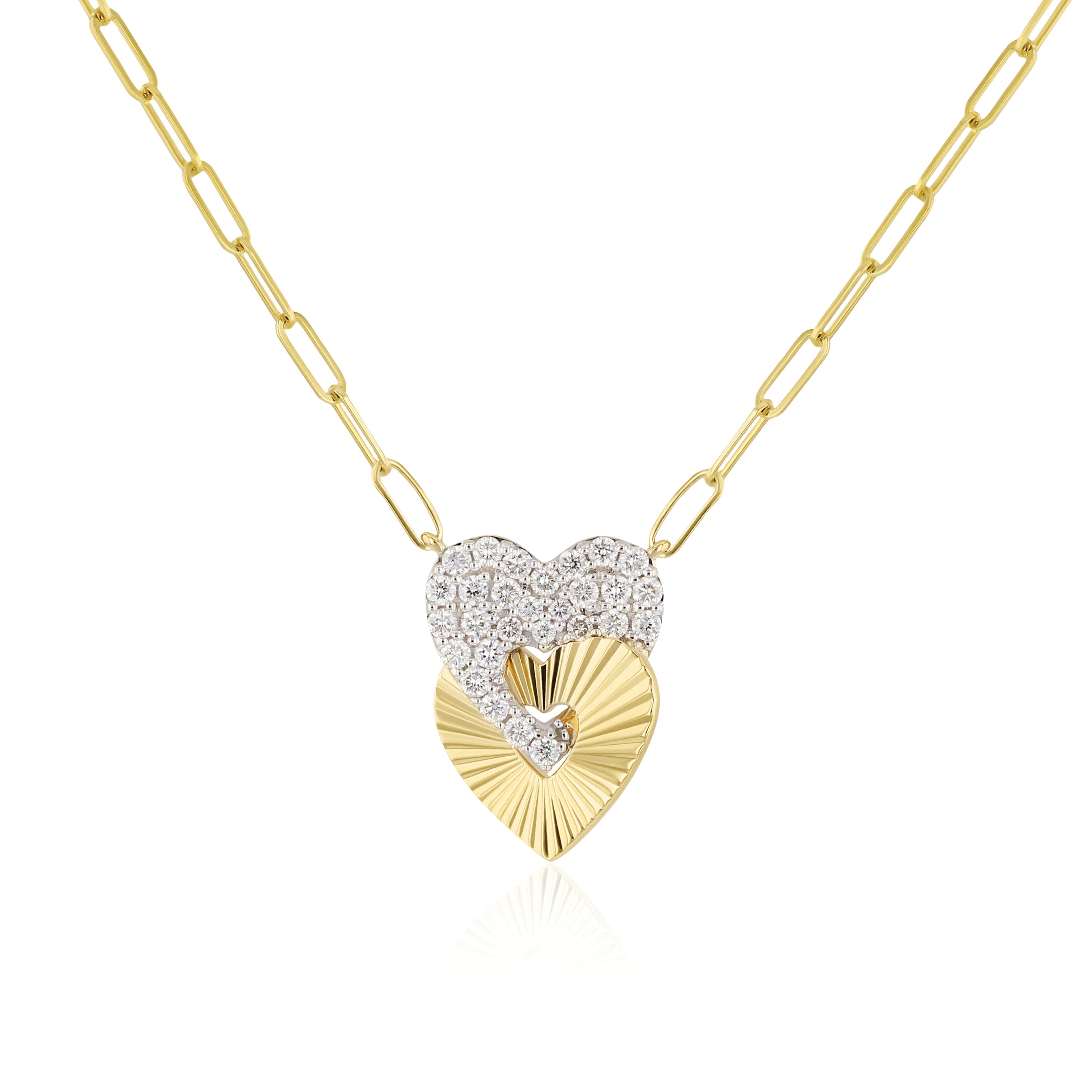 Phillips House Mini Aura Interlocking Heart Necklace in 14K Yellow Gold