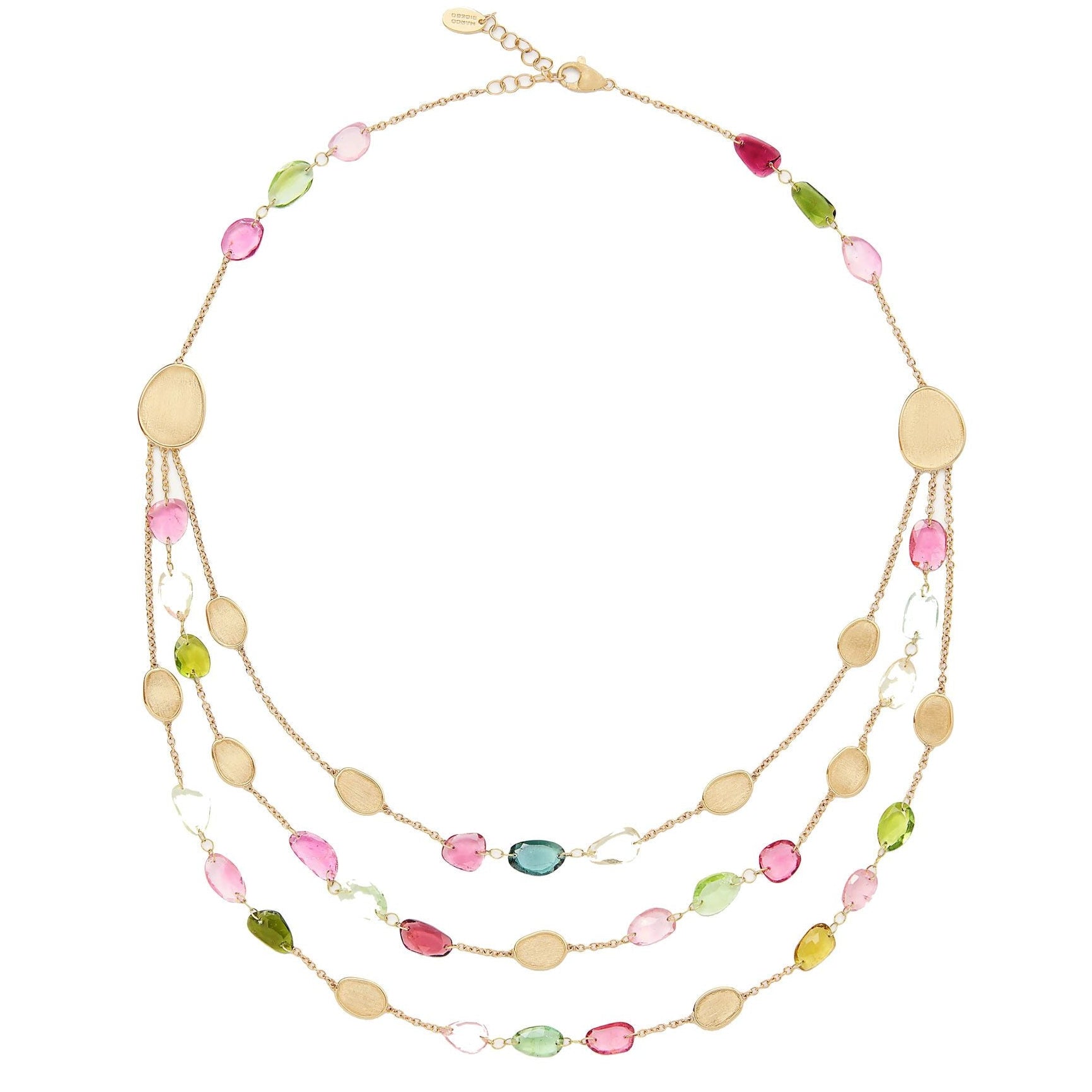 Marco Bicego Lunaria Multi Tourmaline Necklace in 18K Yellow Gold