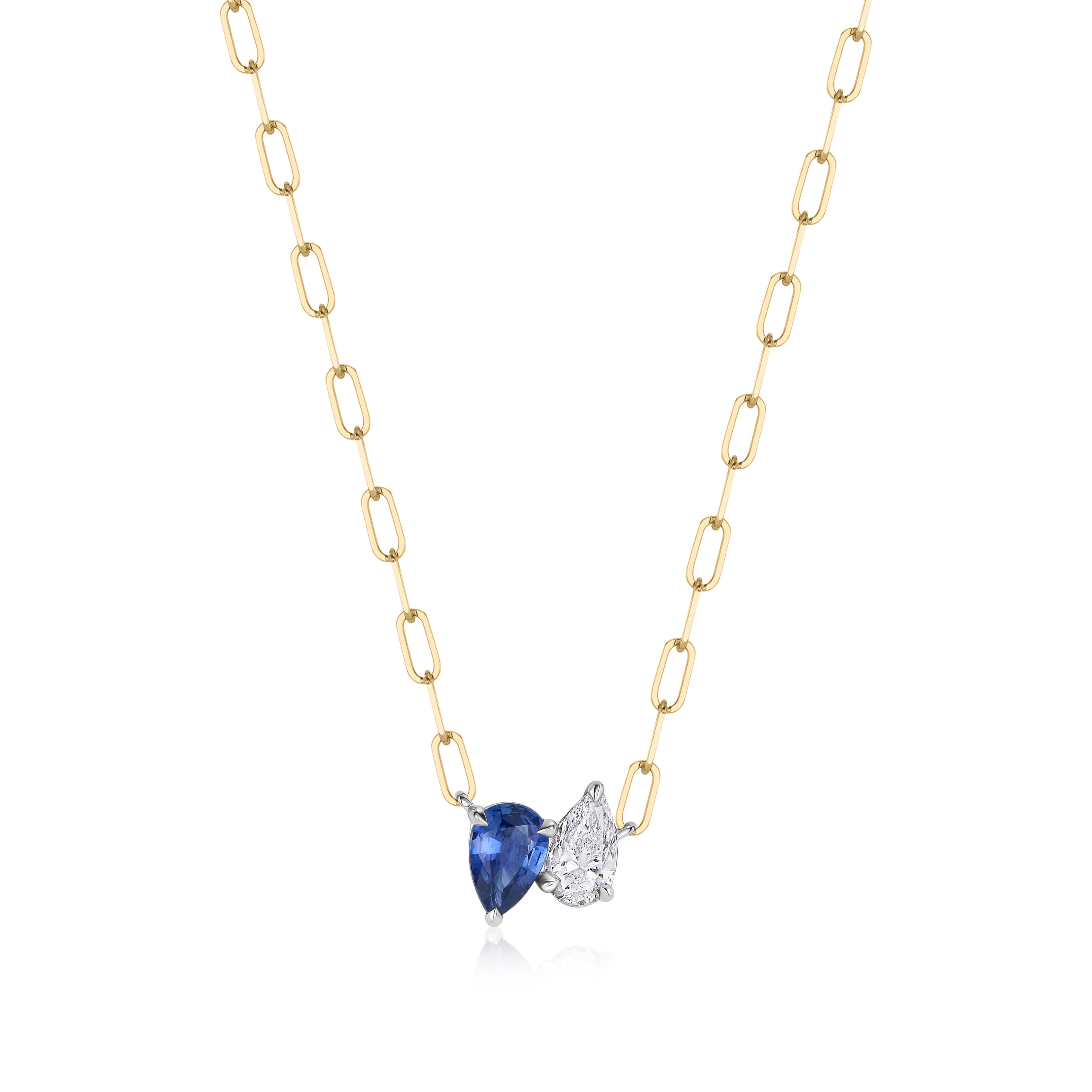 Phillips House Diamond & Sapphire Up Down Pear Necklace