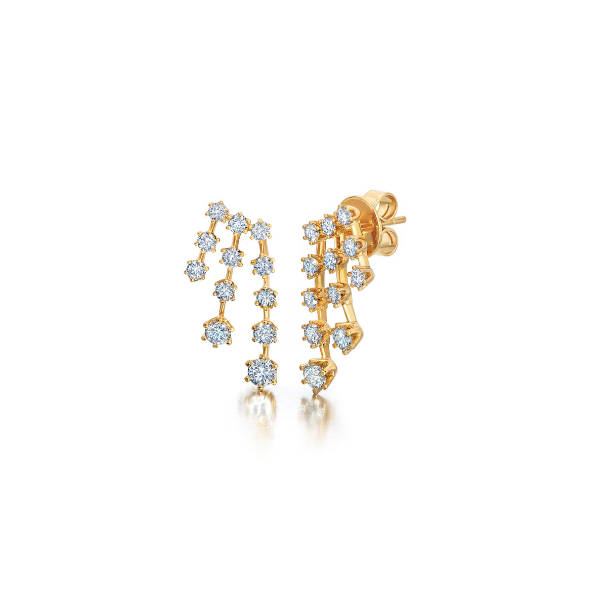 Graziela Floating Diamond Earrings in 18K Yellow Gold