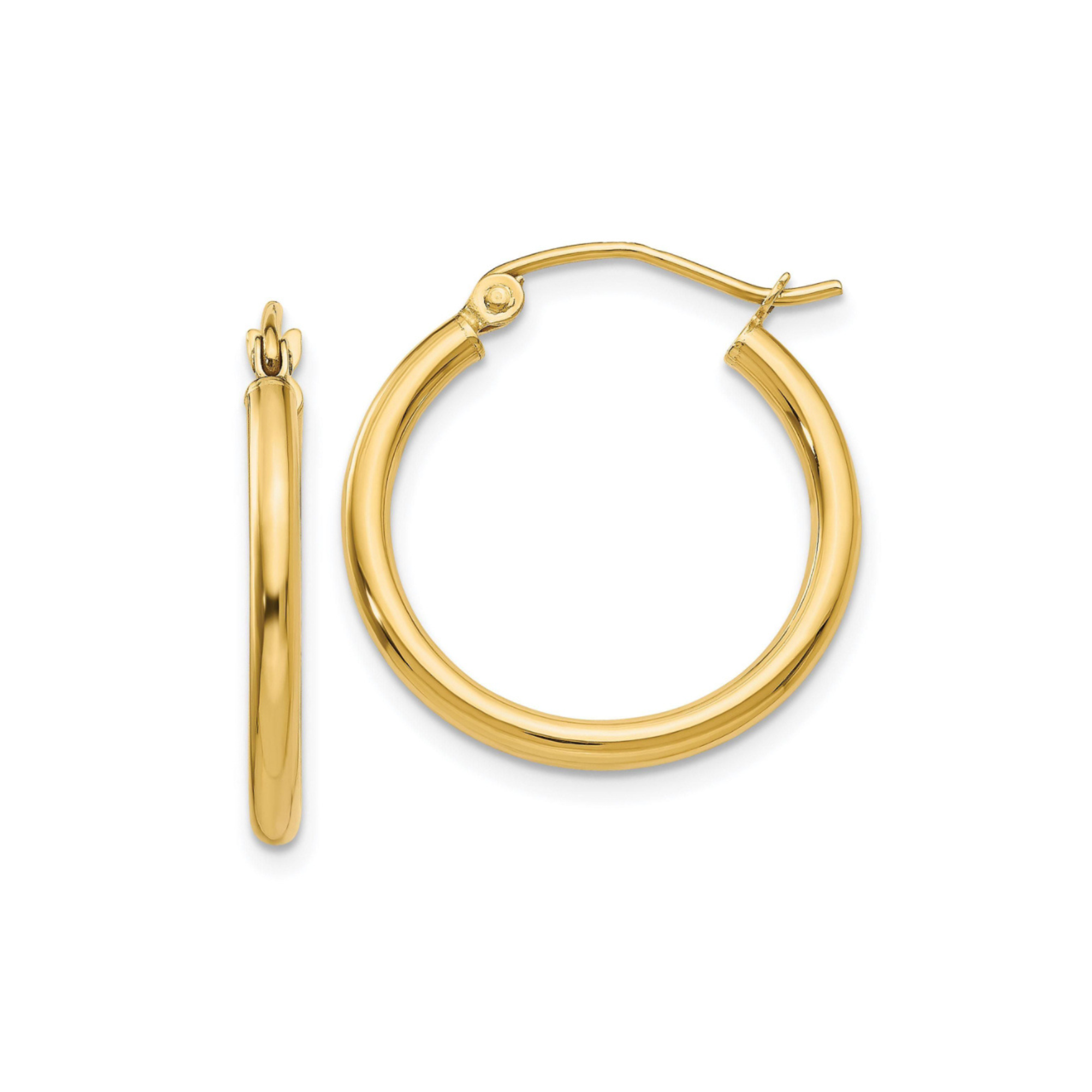 20MM Hollow Hoop Earrings in 14K Yellow Gold