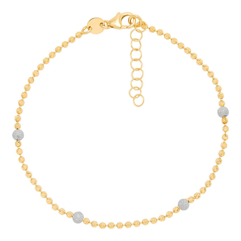 Diamond Dust Beaded Bracelet in 14K Yellow Gold