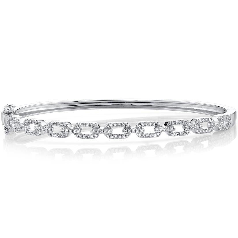 White gold bracelet with diamonds on white background