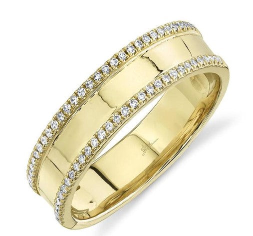 Weatherly Diamond Edge Band Ring in 14K Yellow Gold, Size 7