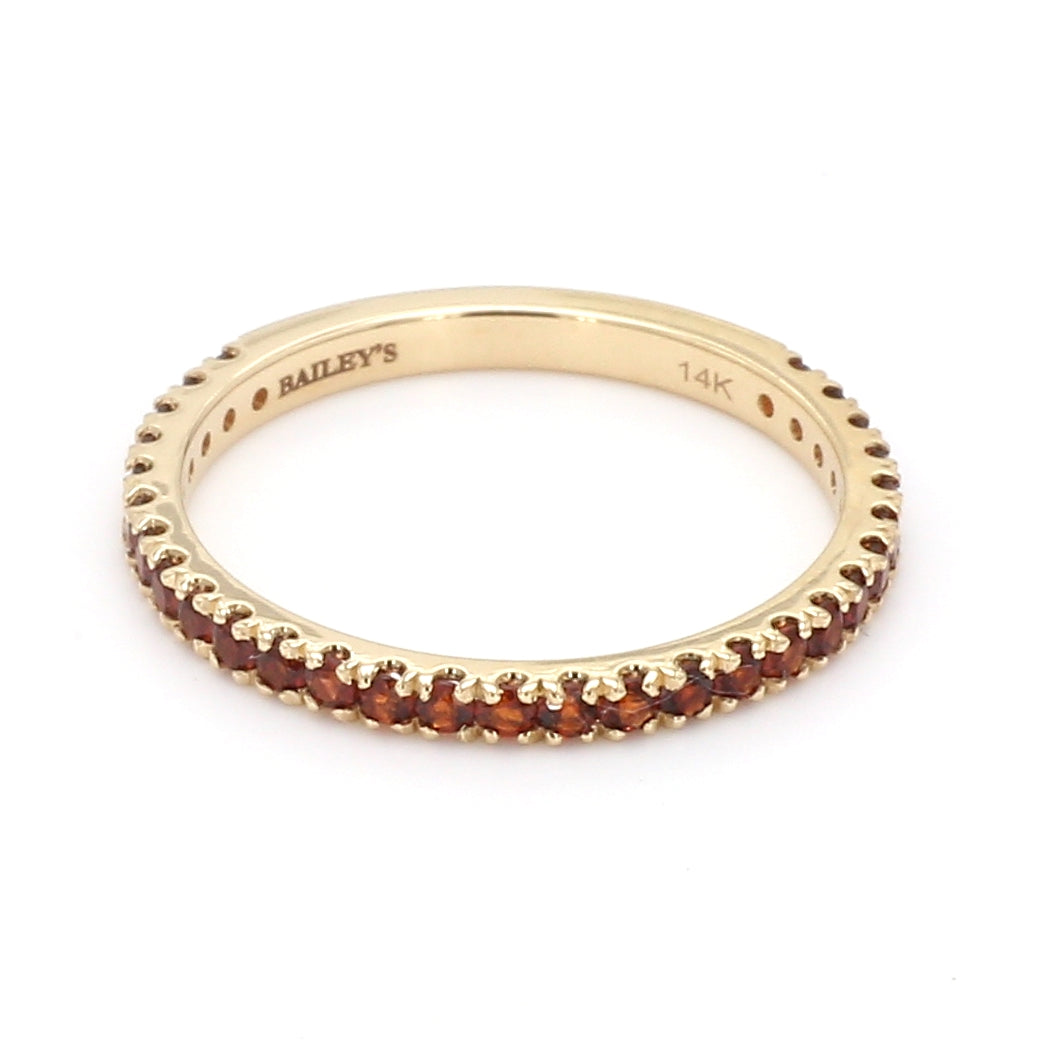 Garnet Pave Ring in 14K White Gold, Size 6.5