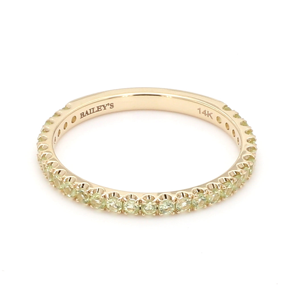 Peridot Pave Ring in 14K Yellow Gold, Size 6.5