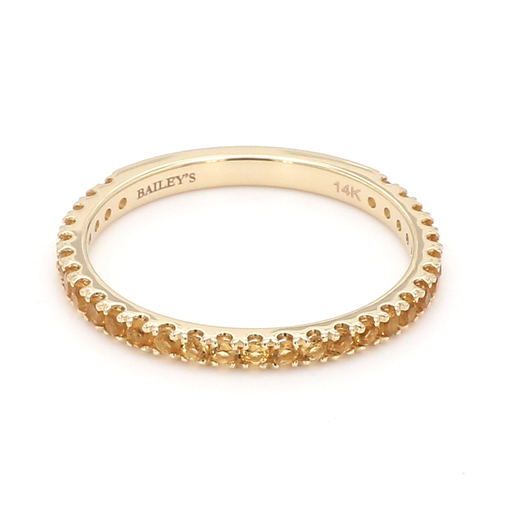 Citrine Pave Ring in 14K Yellow Gold, Size 6.5