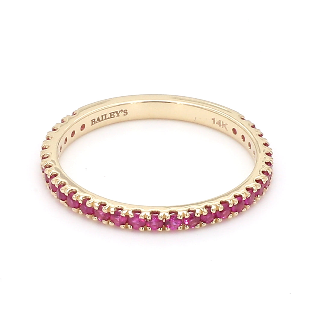 Ruby Pave Ring in 14K Yellow Gold, Size 6.5