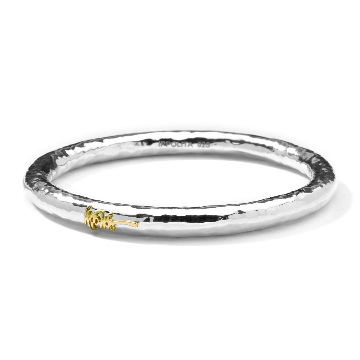 Ippolita Classico Signature Hammered Bangle in Sterling Silver