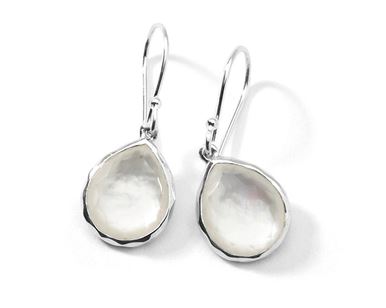 Ippolita Mother of Pearl Teeny Teardrop Earrings in Sterling Silver