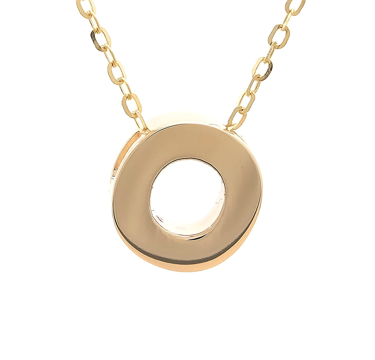 O Initial Pendant Necklace in 14K Yellow Gold