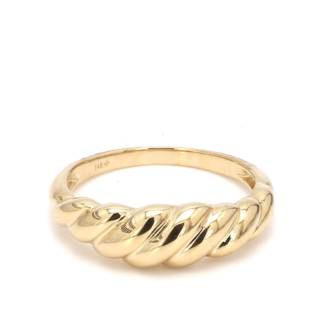 Croissant Band Ring in 14K Yellow Gold, Size 6.5