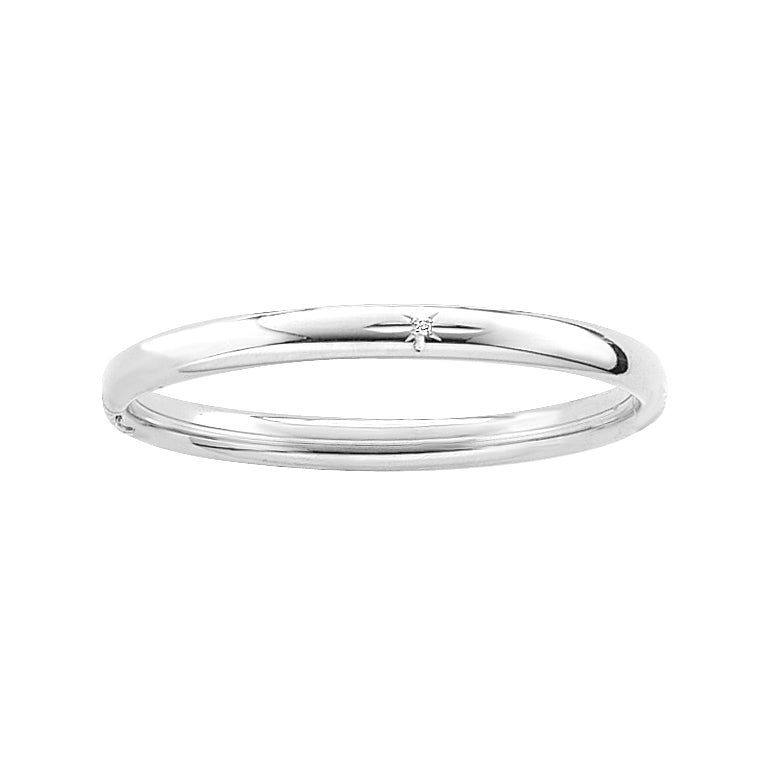 Children's Diamond Star Bangle in Sterling Silver