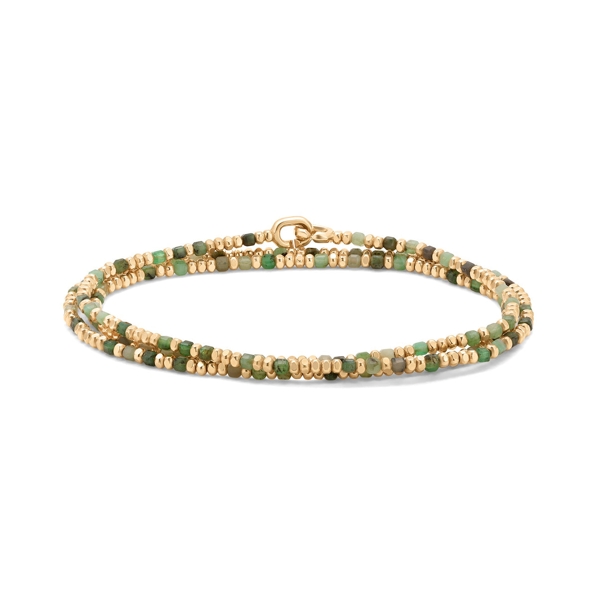 Maor Percep Emerald Two Wrap Bracelet in 18K Yellow Gold