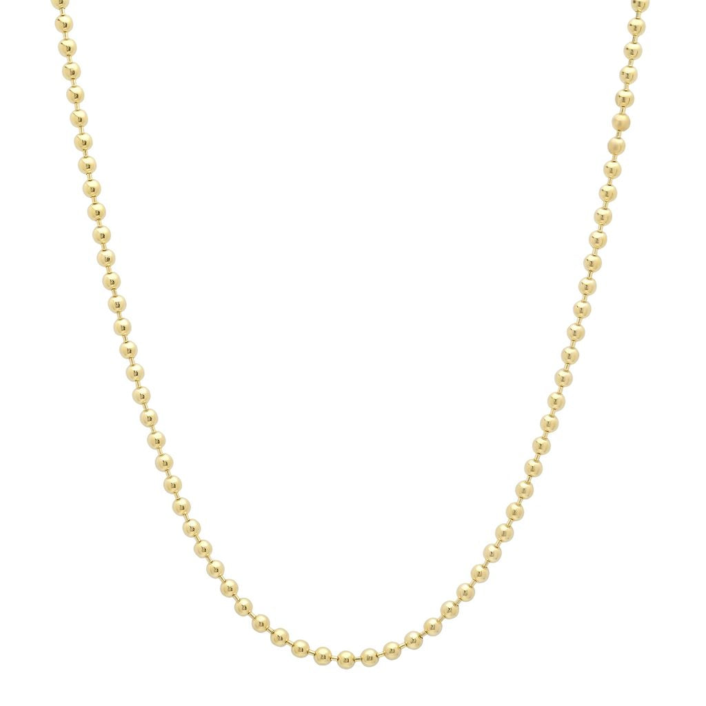 Helena Rose Solid Ball Chain Necklace in 14K Yellow Gold, 18" Length