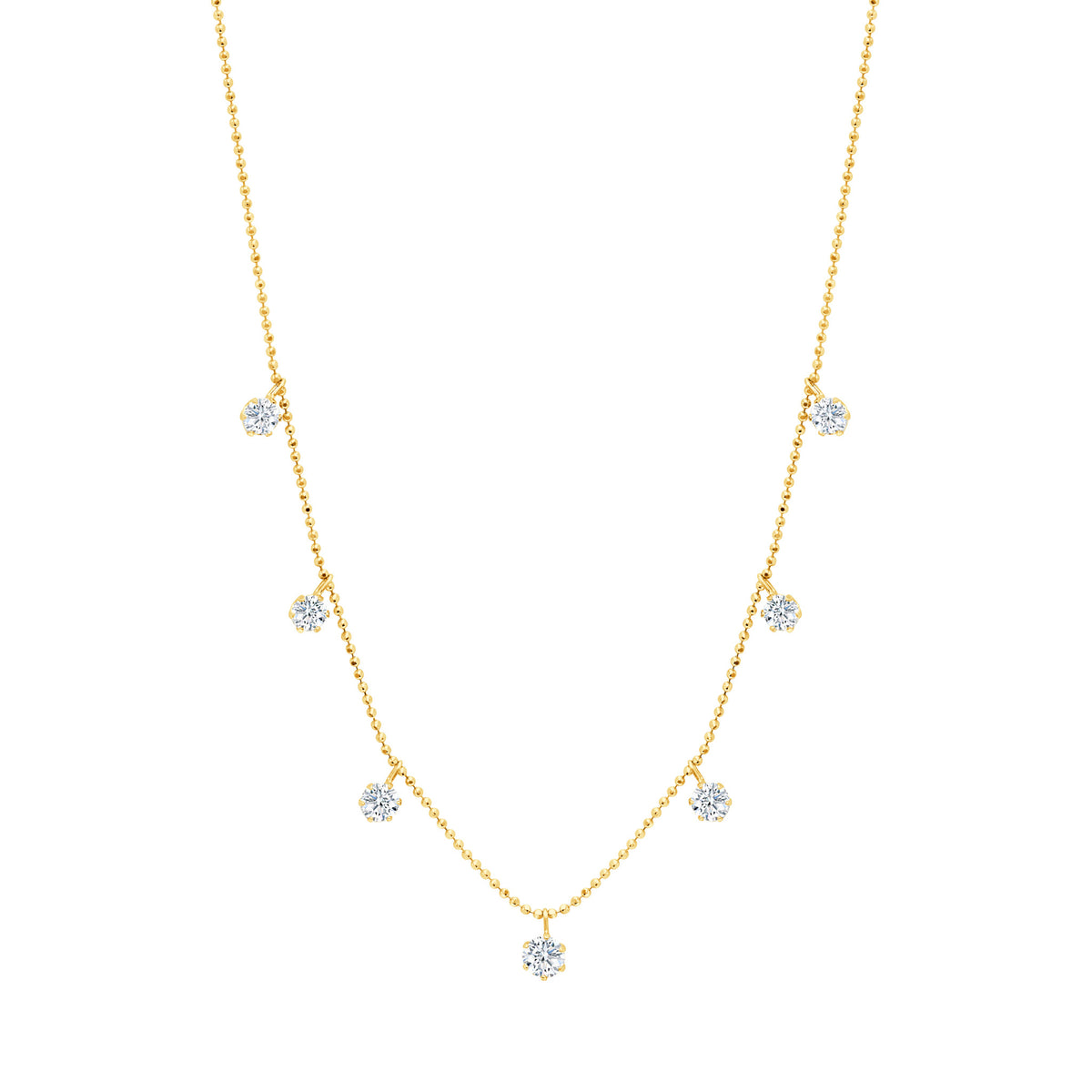 Graziela Medium Floating Diamond Necklace in 18K Yellow Gold