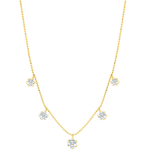 Graziela Large Floating Diamond Necklace in 18K Yellow Gold