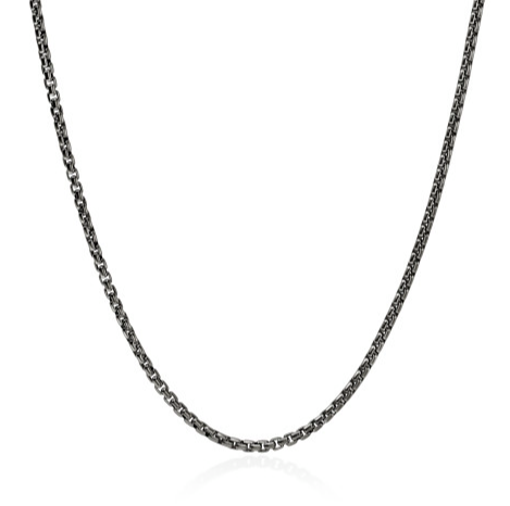 John Hardy Men's Box Chain Necklace in Black Rhodium, 2.7MM