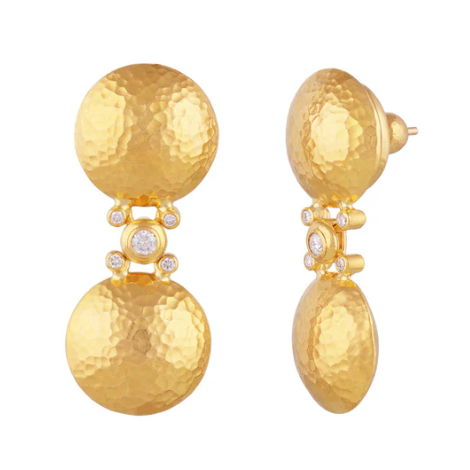 Gurhan Spell Diamond Single Drop Earrings in 24K Yellow Gold