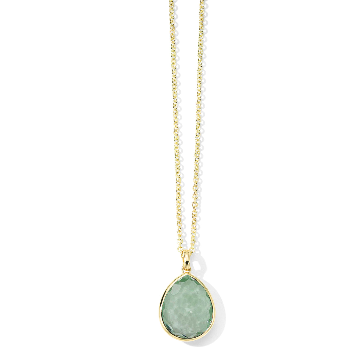 Ippolita Prasiolite Medium Teardrop Necklace in 18K Yellow Gold