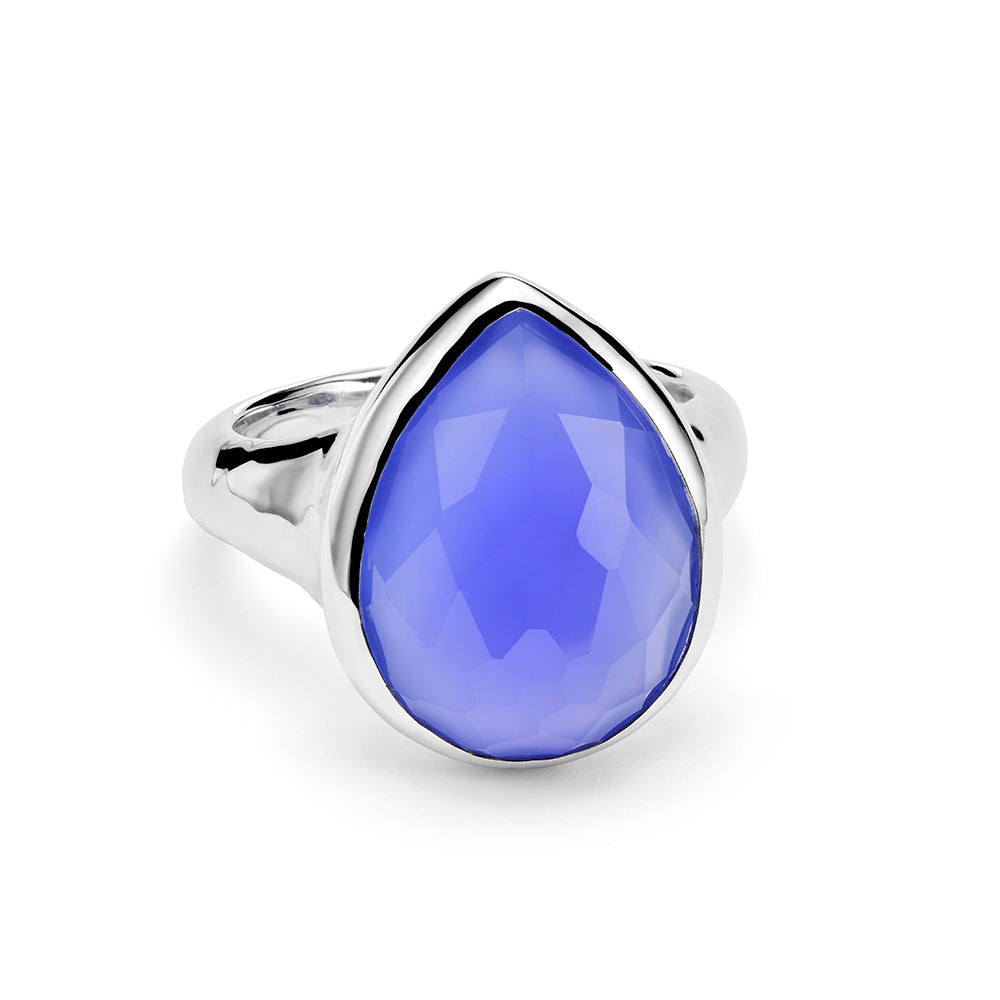 Ippolita Blue Agate Medium Teardrop Ring in Sterling Silver, Size 7