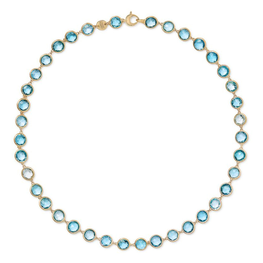 Marco Bicego Jaipur Blue Topaz Necklace in 18K Yellow Gold