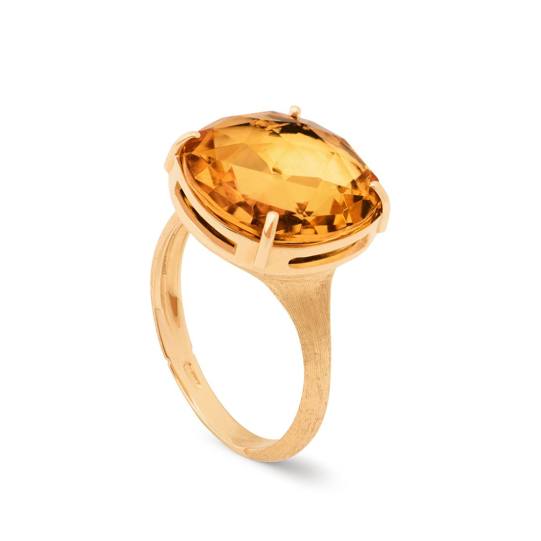 Marco Bicego Jaipur Citrine Cocktail Ring in 18K Yellow Gold, Size 7