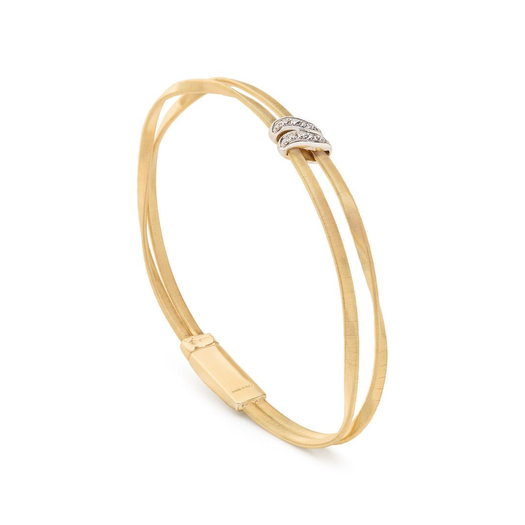 Marco Bicego Marrakech Diamond Station 2 Strand Bracelet in 18K Yellow Gold