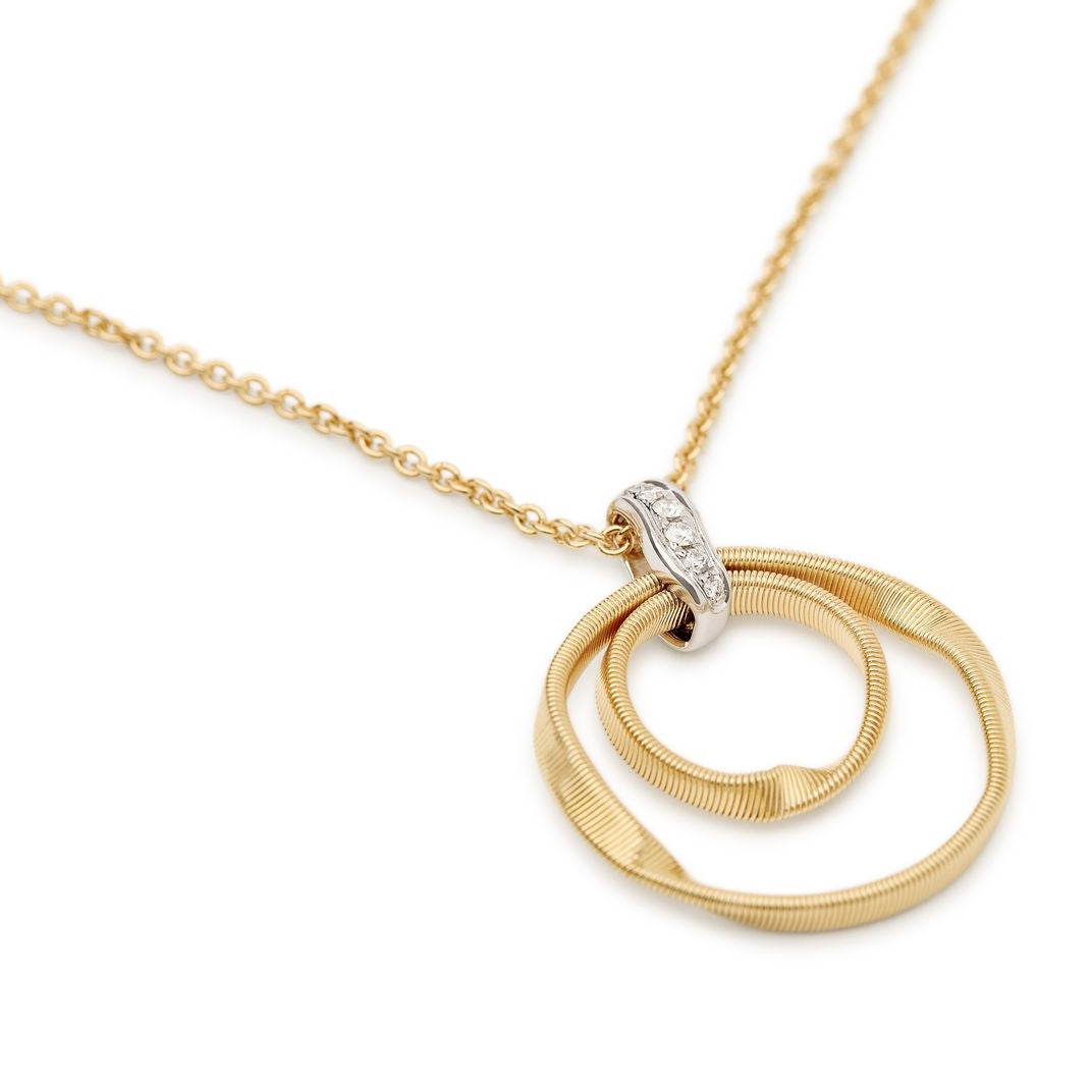 Marco Bicego Marrakech Diamond Circular Pendant Necklace in 18K Yellow Gold