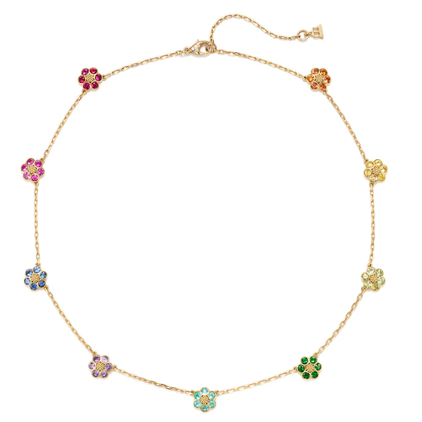 Temple St. Clair Rainbow Fiori Necklace in 18K Yellow Gold