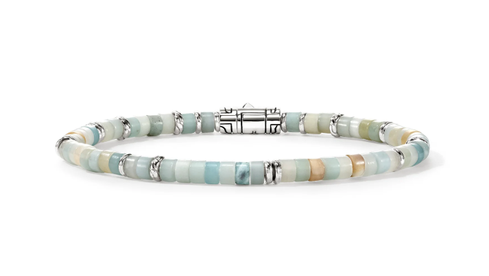 John Hardy Heishi Quartzite Beaded Bracelet in Sterling Silver, 4MM