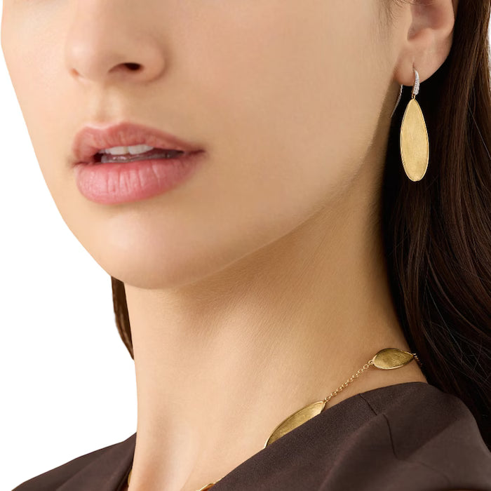 Marco Bicego Lunaria Twist Pendant Earrings in 18K Yellow Gold