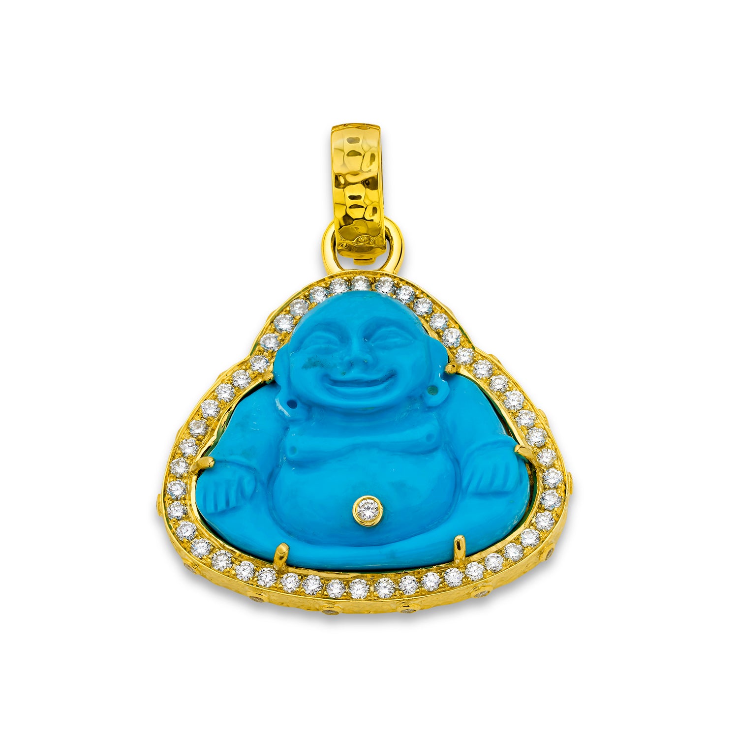 Buddha Mama Turquoise Buddha Pendant in 20K Yellow Gold