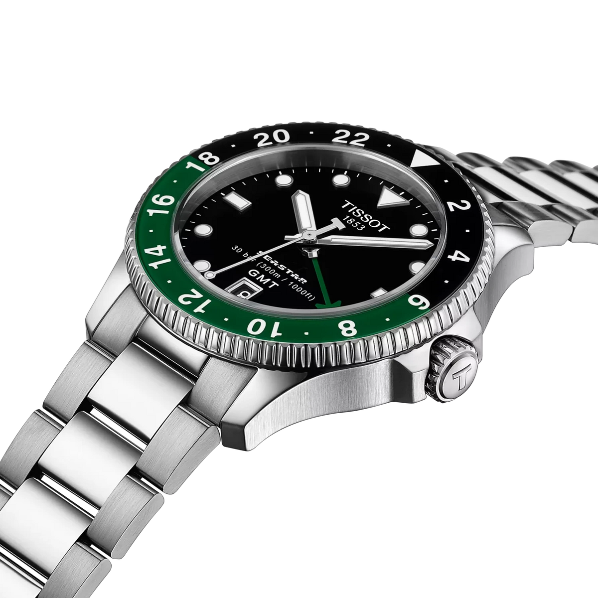 Tissot Seastar 1000 GMT Black & Green Bezel Watch T1208521105100