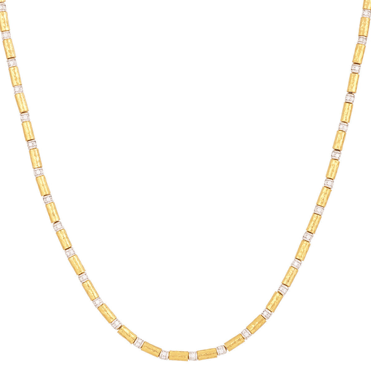 Gurhan Vertigo Statement Pave Spacer Beaded Necklace in 24K Yellow Gold