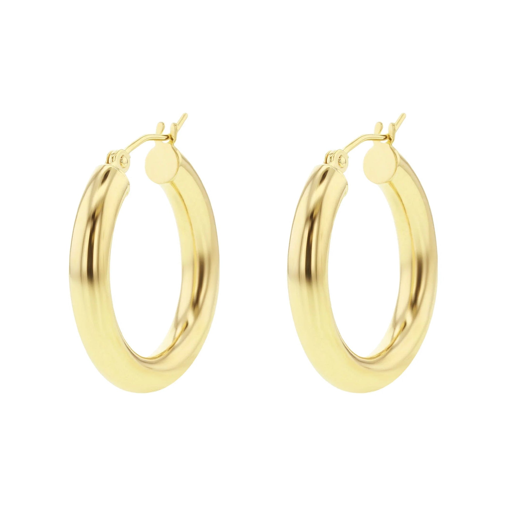 25MM Hollow Hoop Earrings in 14K Yellow Gold