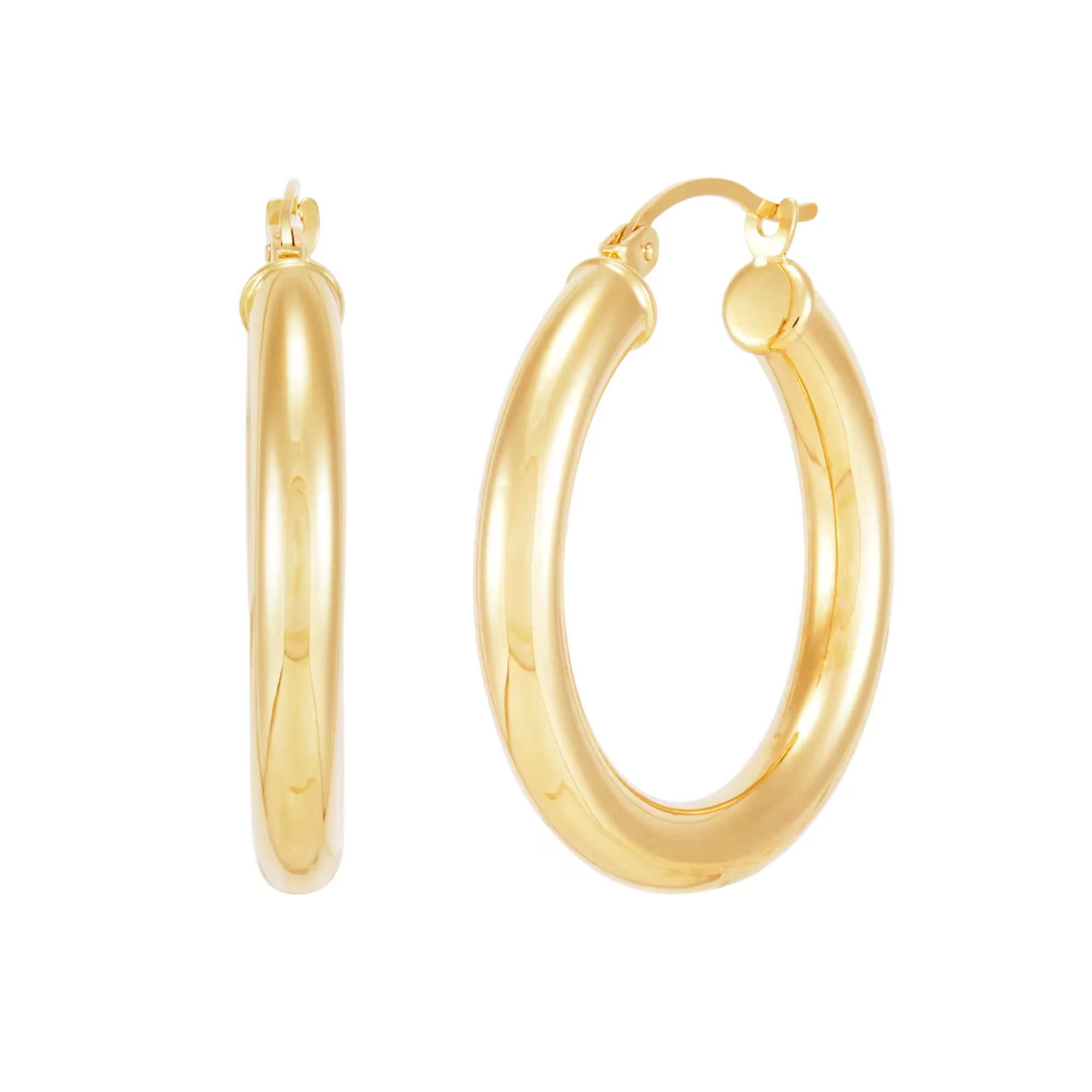 30MM Hollow Hoop Earrings in 14K Yellow Gold
