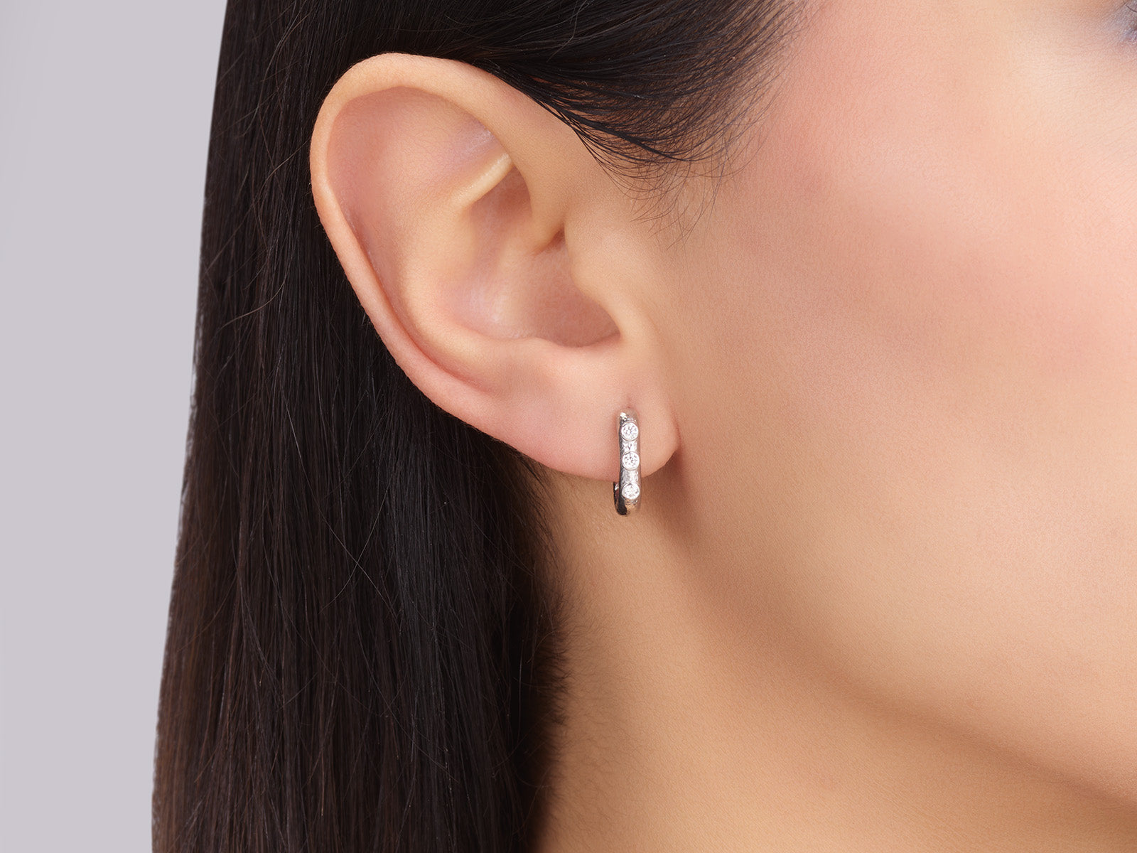 Gurhan Hoopla Diamond Huggie Hoop Earrings in Sterling Silver