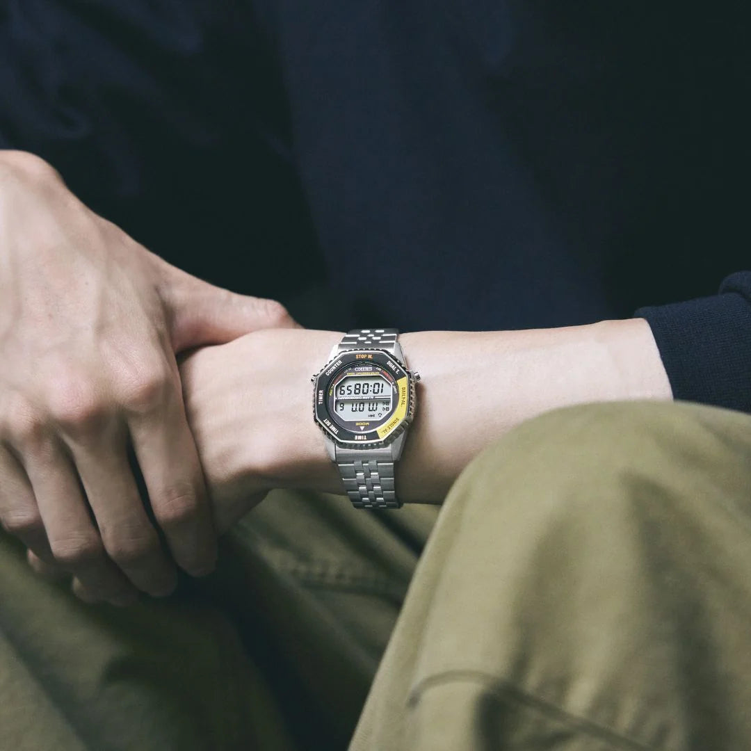 Seiko Essentials Rotocall Digital Black & Yellow Bezel Watch SMGG17