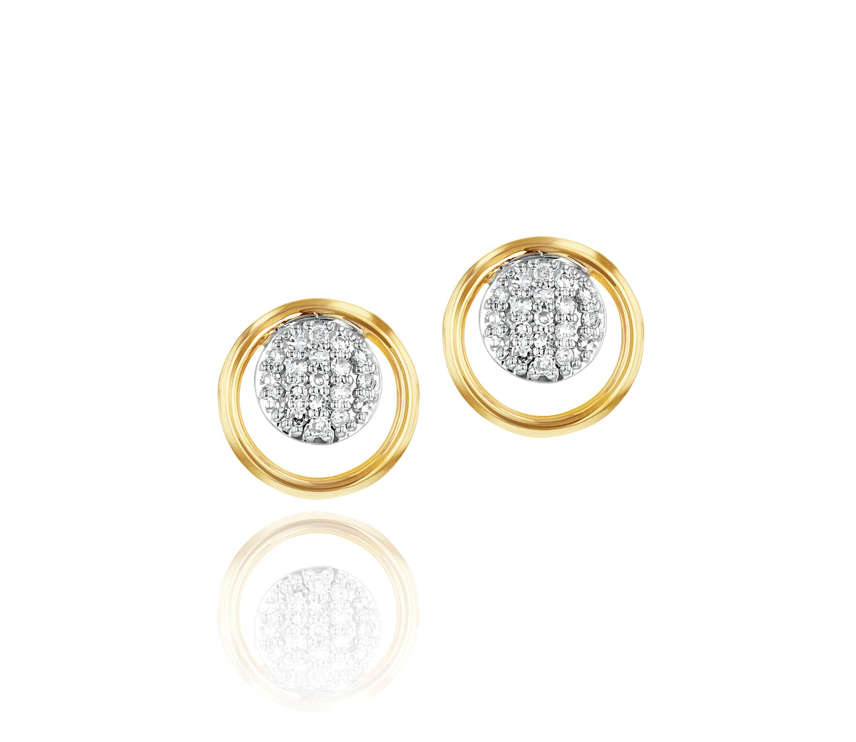 Phillips House Micro Loop Diamond Stud Earrings in 14K Yellow Gold