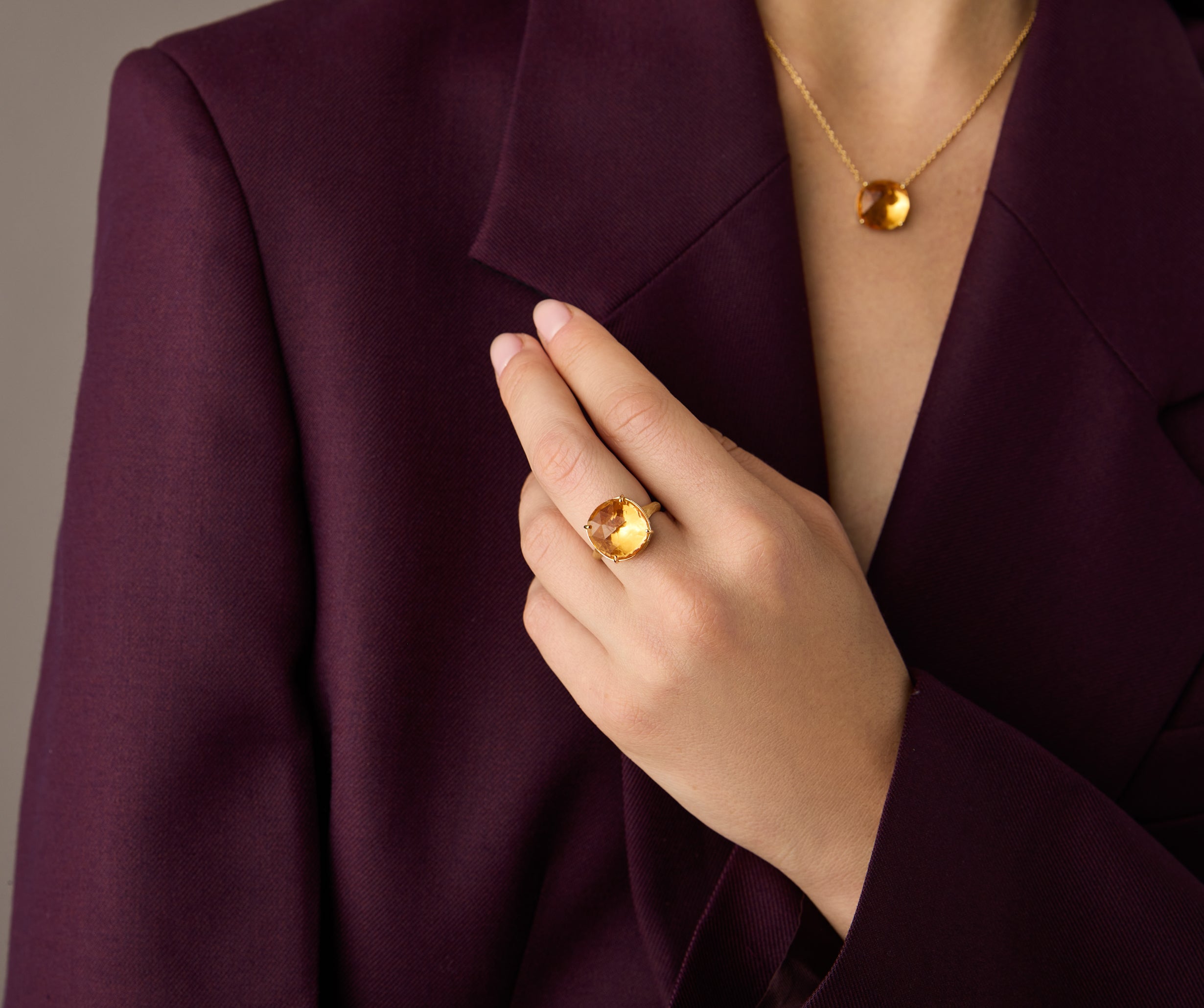 Marco Bicego Jaipur Citrine Cocktail Ring in 18K Yellow Gold, Size 7