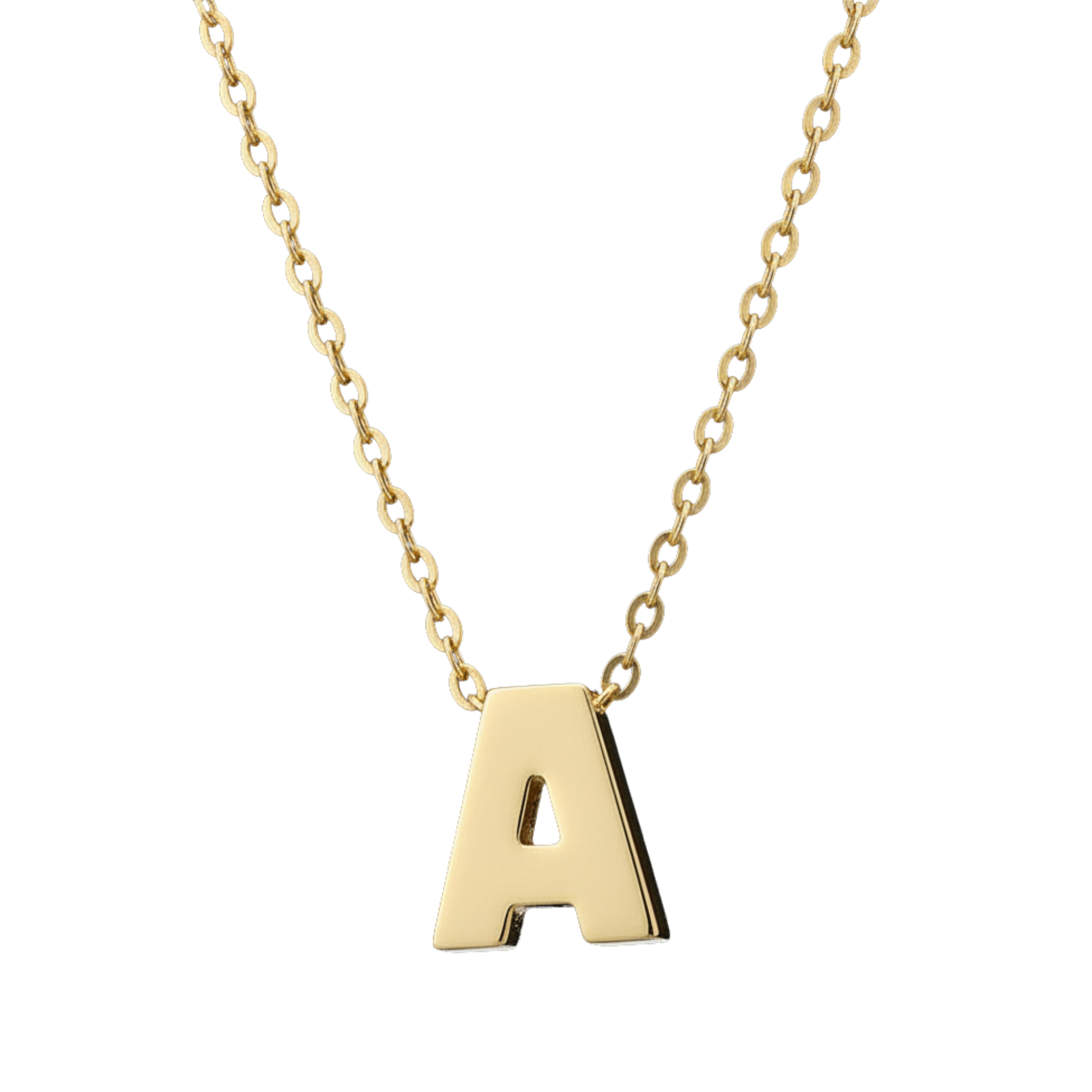A Initial Pendant Necklace in 14K Yellow Gold