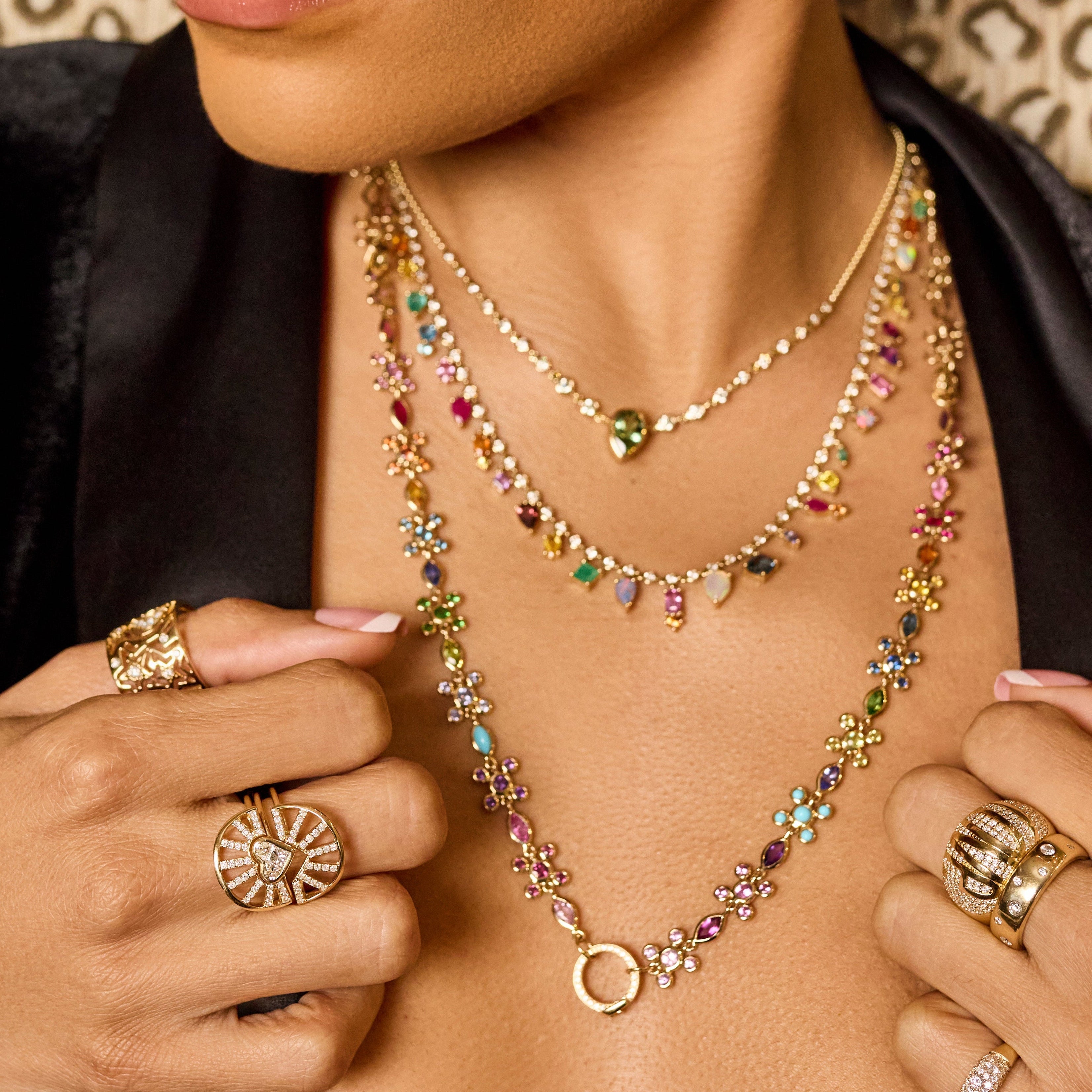 Eden Presley In Sync Rainbow Necklace in 14K Yellow Gold